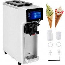 Máquina de Helados Comercial 50 Hz Máquina de Helado Suave Blanco 10-20L por Hora Máquina para Hacer Helados Suaves 550 x 210 x 680 mm en Cafeterías, Buffets, Tiendas de Bebidas, Restaurantes