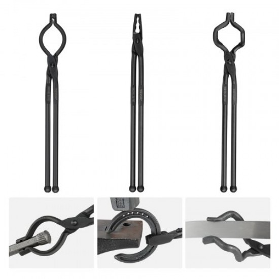 Buy Blacksmithing Tongs Blacksmithing Tongs 3 PCS 46cm V Wolf Mouth ZV Blacksmith