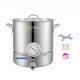 Buy Beer Fermenter 19L Stainless Steel Beer Fermentation Tank 3-Layer Pot Base Professional Brewing Kit with Thermometer Ball Valve Lid Handles Brewery