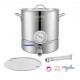 Comprar Fermentador de Cerveza Tanque de Fermentación de Cerveza de Acero Inoxidable de 19 L Kit de Elaboración de Base de Olla de 3 Capas con Termómetro Válvula de Bola Mango de Tapa Filtración Doble