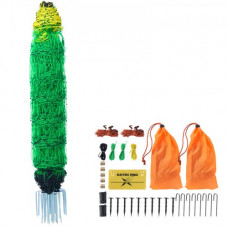 VEVOR Kit de red para cerca eléctrica cerca de red de PE de 0,88 x 49,98 m con postes de estaca de doble púa malla utilitaria portátil para cabras, ovejas, corderos, ciervos, cerdos, perros, granjas