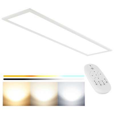 VEVOR Luz de Techo Plafón LED con Control Remoto 1000x250x45 mm Panel de Luz LED 3000 lm 30 W Regulable Temperatura de Color Ajustable 2700 K-6500 K para Hogar Oficina Escuela Comedor Tienda