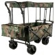 Comprar Carrito Plegable con Techo Extraíble Carga 100kg Carrito de Jardín Plegable de Transporte Playa 98,5 x 54,3 x 98,5cm Carro Transporte Plegable de Pícnic Camping Jardín con Toldo Color Camuflaje