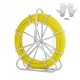 Buy Fiberglass Tape Length 129.5m 6.35mm Pulling Needle Electrician Wire Cable Conduit Puller Steel Reel Support 3 Pulling Heads for Wall