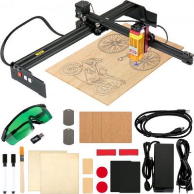 Mini Grabador Láser 270 x 440 mm 5,5W Máquina de Grabado de Escritorio Compatible con Windows7/8/10/11, iOS/Android Máquina de Grabado CNC para Papel, Madera, Cuero, Tela, Plástico, Acrílico