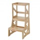 VEVOR Torre de Observación para Niños Carga de 68 kg Torre de Aprendizaje Montessori de Madera de Pino Natural con Barandilla de Seguridad para Niños Pequeños, Dormitorio, Baño, Mostrador de Cocina