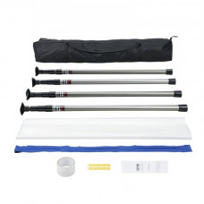 VEVOR Kit de Puerta Antipolvo de 10 x 4 m con Postes Telescópicos Puerta de Protección contra el Polvo de PE 0,9-3 m con Bolsa Magnética Cremallera para Decoración de Interiores de Obras de Renovación