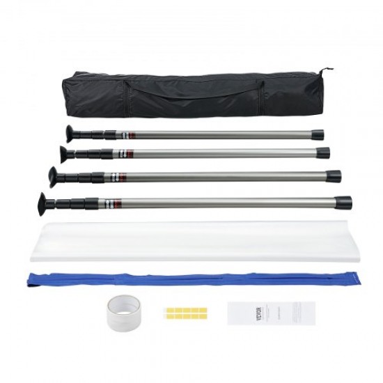 Comprar Kit de portão de poeira de 10 x 4 m com postes telescópicos Portão de proteção contra poeira PE de 0,9-3 m com zíper de bolsa magnética para obras de renovação e decoração de interiores