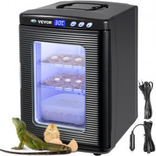 Incubadora de huevos de reptil 25L Incubadora de huevos de reptil negro 5-60 ° C Incubadora científica Hatcher Calefacción Pantalla LED para pequeños reptiles