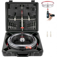 Kit de Cortador de Sierra Perforadora Agujeros Redondos Diámetro Ajustable 40-200 mm Cortador de Sierra de Orificio Circular Acero Sierra de Perforación con Recoge Polvo para Techo Cemento Yeso