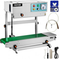 VEVOR Selladora de Banda Continua Automática Vertical FR900  Sellador Continuo de Cinta Máquina de Sellado de Líquidos Máquina de Sellado Comercial Grande