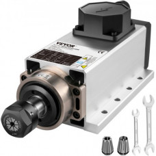 Motor de Husillo Refrigerado 2,2 kW 24000 rpm Motor Refrigerado por Aire ER20 Motor de Husillo Cuadrado Refrigerado para Máquinas de Grabado o Variador de Frecuencia y Materiales de Aplicación