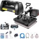 Comprar Máquina de transferência de prensa térmica 5 em 1 12x15 polegadas com kit de máquina plotter de corte de vinil de 14 polegadas