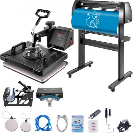 Comprar Máquina de transferência de prensa térmica 5 em 1 12 x 15 polegadas com cortador de vinil de 28 ", kit de máquina plotter de arte e impressora de sublimação (28"/720 mm)