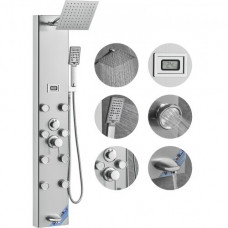 VEVOR Sistema de panel de ducha 6 modos Pantalla digital Acero inoxidable