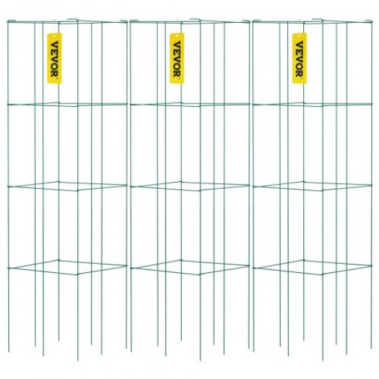 Comprar Jaulas para tomates Jaulas de soporte para plantas Paquete de 3 jaulas cuadradas de acero 3.3 pies Verde para jardín