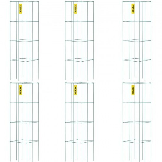 Comprar Jaulas para tomates Jaulas de soporte para plantas Paquete de 6 Jaulas cuadradas de acero de 3.3 pies Verde para jardín