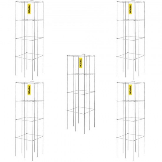 Comprar Jaulas para tomates Jaula de soporte para plantas Paquete de 5 jaulas cuadradas de acero de 3,8 pies plateadas para jardín