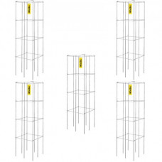 VEVOR Jaulas para tomates Jaula de soporte para plantas Paquete de 5 jaulas cuadradas de acero de 3,8 pies plateadas para jardín