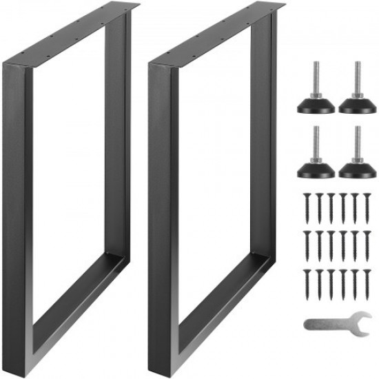 Comprar Pernas de mesa 2 peças Pernas de mesa quadradas ajustáveis 711 mm Capacidade de carga 454 kg Pernas de móveis de aço sólido com muitos acessórios para casa, escritório, sala de jantar, pretas