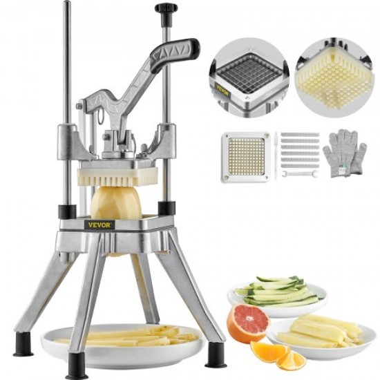 Buy Multifunctional Vegetable Cutter 1/4" Blade French Fry Cutter Vegetable Dicer Used to Cut Vegetables and Fruits Including Cucumbers, Potatoes, Onions into Cubes