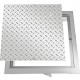 Comprar Tampa do tanque 50 x 50 cm Placa de aço galvanizado Tampa do poço, moldura 57 x 57 cm Tampa adequada do tanque Tampa do tanque com altura de 4 cm e cor prata, para piso interno do barco