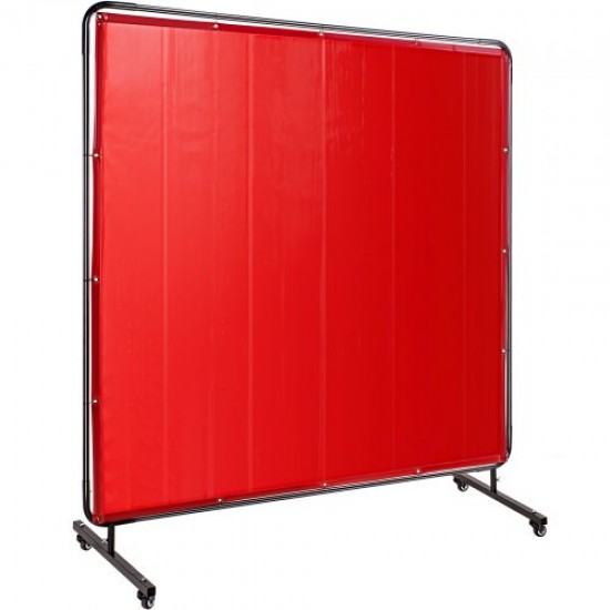 Buy Welding Curtains Welding Screens 6' x 6' (183cm x 183cm) Flame Retardant Vinyl with Red Frame