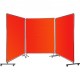 Buy Welding Protection Curtain with 3 Panels, 183 x 183 cm, Flame Retardant Vinyl Welding Protection Blanket, Red, Welding Screen with Frame, Wheels and Cable Ties against Harmful Rays