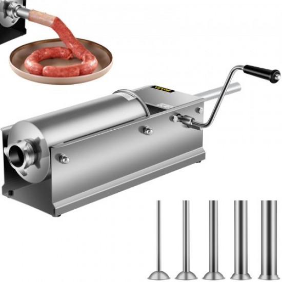 Comprar Embutidora de Chorizos Horizontal de Acero Inoxidable 5L Llenadora Manual de Salchichas para Hacer Salchichas Chorizo Hot Dogs Bratwurst Adecuado Tanto para Uso Doméstico Como Comercial