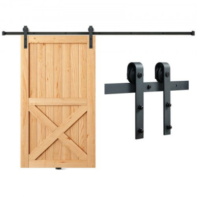 VEVOR Kit de Herrajes Rieles para Puerta Corredera de granero 300 cm Forma de J