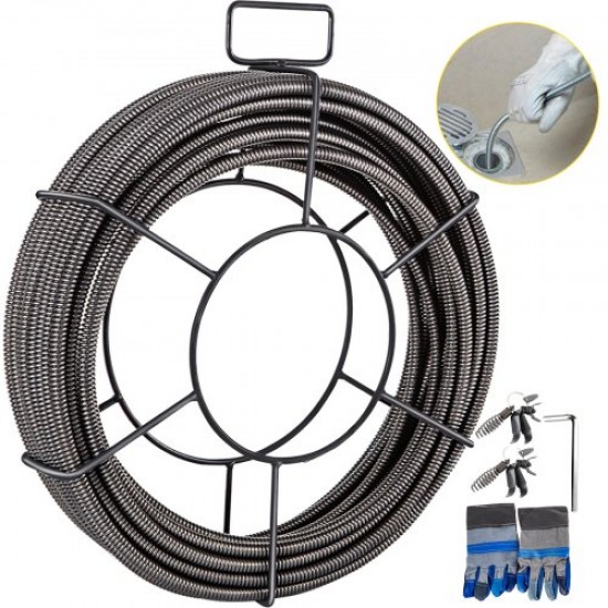 Comprar Cable de Barrena de Drenaje de 75 'x 3/8' '(23m x 9.5 mm)  Ideal para Fregaderos de Cocina, Lavabos, Fregaderos y Pilas de Lavandería.