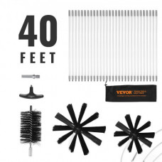 VEVOR Kit de Cepillo de Limpieza para Secadora de Chimenea 12,2m con 3 Cabezales