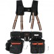 Buy Work Belt Tools with Suspenders 29 Pockets Adjustable Waist Belt 1680D Polyester 736.6-1371.6mm for Carpenters Electricians Plumbers DIY Gardening, Black