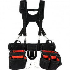 VEVOR Cinturón de herramientas con tirantes Bolsa de herramientas de carpintero ajustable Nylon 1250D