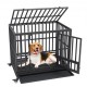 Comprar Jaula para Perros de Alta Resistencia Jaula de Metal de 107x77x94 cm para Mascotas de Tamaño Mediano a Grande con Ruedas con Cerradura Bandeja Extraíble de 3 Puertas para Interior y Exterior