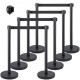 Buy Spacer Posts 8 pieces Height 90 cm Black Safety Barriers Spacer Post with 2 m Black Extendable Tape 4-Way Connection