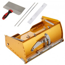 VEVOR Caja plana para paneles de yeso, caja de barro con acabado de aluminio de 265 mm para paneles de yeso, tableros de yeso, guardabarros adicional, 2 cuchillas de acero inoxidable de 10/12