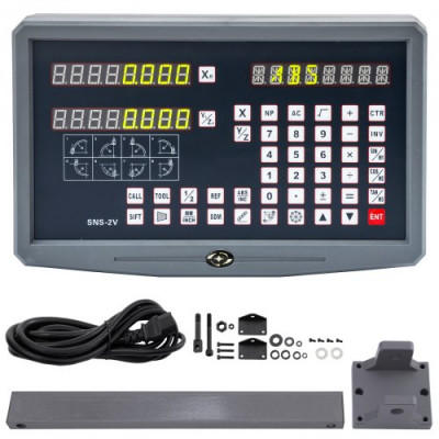 Regla Digital de 2 Ejes Digital Display Digital DRO para Fresadora o Torno Kit de Lectura Digital con 10 Tipos de Escala Reglas Digitales Visualizador Digital de 2 Ejes para Torno de Fresado