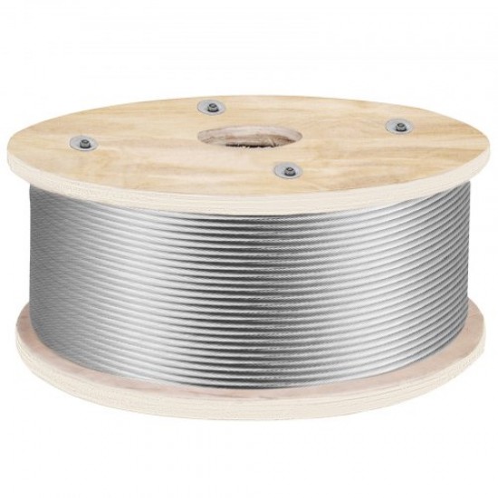 Comprar Cabo de aço inoxidável 152 m Cabo de aço inoxidável 4,8 mm Cabo de suspensão em bobina 1x19 fios Resistência à ruptura 1905,1 kg para corrimões de escadas Varal luzes suspensas