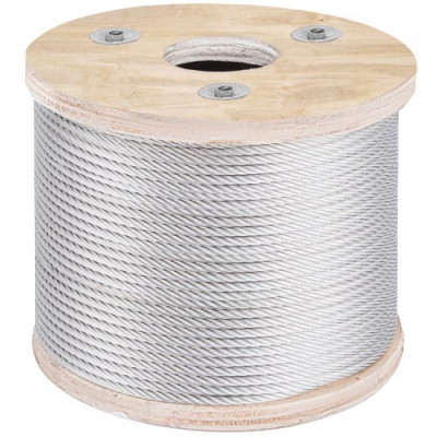 VEVOR Cuerda de Alambre de Acero Inoxidable T304 de 250' Cable Longitud de 76 m