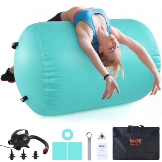 Comprar Rodillo de Gimnasia Inflable 80 x 80 x 132,5 cm, Colchoneta de Gimnasia con Bomba eléctrica, Entrenador de Curva de Espalda para Uso doméstico/Gimnasio/Yoga/Playa/Parque, Verde