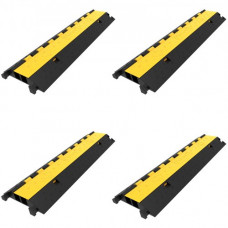 VEVOR 4 Rampa de Protector de Cable Canaleta Para Cable Protector de Cables para Suelo Capacidad de Carga 20-40 Toneladas Pasacables Suelo 40x10x2