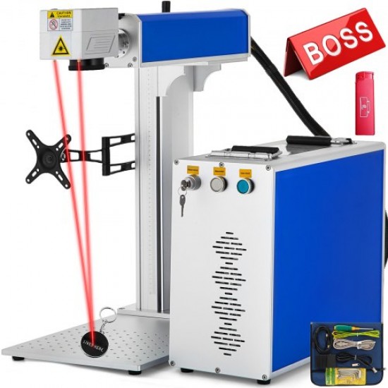 Koop Vezellasermarkeermachine 30W 8000 mm/s Vezellasergraveermachine 150 x150 mm 20-80 kHz Vezellasergraveerder Compatibel met Auto-Cad, CorelDraw, Photoshop Levensduur van 100.000 uur