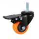 Buy Set of 4 Industrial Swivel Caster Wheels with Threaded Stem, 50.8mm Silent Furniture Casters with Dual Locking Brake, 50kg Load Capacity for Carts, Furniture, Offices