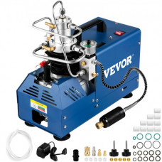 VEVOR Bomba PCP Eléctrica 300 BAR 30 MPa 4500 PSI Compresor de Aire de Alta Presión 1800W Bomba de Aire de Alta Presión 37x18x40 cm Apagado Automático, Separador de Agua y Aceite para Tanque de Buceo