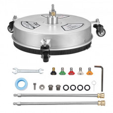 VEVOR Limpiador de Superficies para Limpiador de Alta Presión 380 mm Limpiador de Suelos con Ruedas Acero Inoxidable 276 bar Conector Rápido 0,635 cm 2 Extensiones Limpiador para Entrada Piso Patio