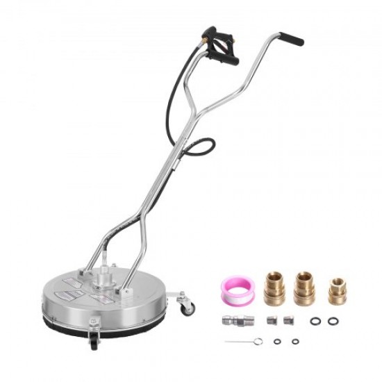 Buy Surface Cleaner for High Pressure Washer 508mm Stainless Steel Floor Cleaner Attachment with Rotating Handle 310 Bar 3/8" Connector 1/4" Adapter for Patio