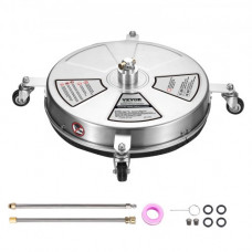 VEVOR Limpiador de Superficies para Limpiadora de Alta Presión 457,2 mm Limpiador de Suelos con Ruedas Acero Inoxidable 276 bar Conector Rápido 0,635 cm 2 Extensiones Limpiador para Entrada Patio