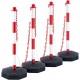 Buy Traffic Cone 4 Pieces Boundary Post with Fillable Base Adjustable Height Traffic Cone Long Chain 2.4m for Traffic Control Construction Site Parking Lot, Red and White