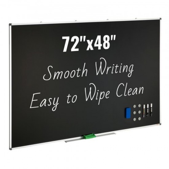 Buy Magnetic Whiteboard 122x183 cm Dry Erase Black Board with Aluminum Frame Easy Wall Mount with 3 Markers 1 Eraser 6 Magnets for Presentations Work Office Home School